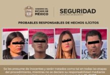 CAPTURAN A SEIS PERSONAS, ENTRE ELLAS DOS MENORES, TRAS ROBO CON VIOLENCIA A NEGOCIO EN METEPEC
