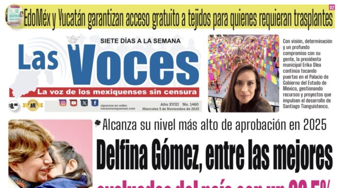 Alcanza su nivel más alto de aprobación en 2025 Delfina Gómez, entre las mejores evaluadas del país con un 68.5%