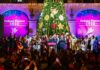 Encabeza Delfina Gómez el encendido del Árbol de Navidad en Palacio de Gobierno; destaca Horacio Duarte ambiente de unidad y servicio