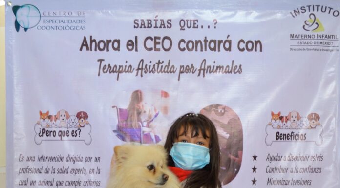 Con acompañamiento canino, Gobierno del EdoMéx reduce el estrés infantil durante tratamientos dentales