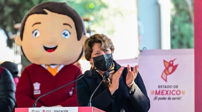 Delfina Gómez llama a reforzar medidas sanitarias por sarampión y entrega obras escolares en Chalco