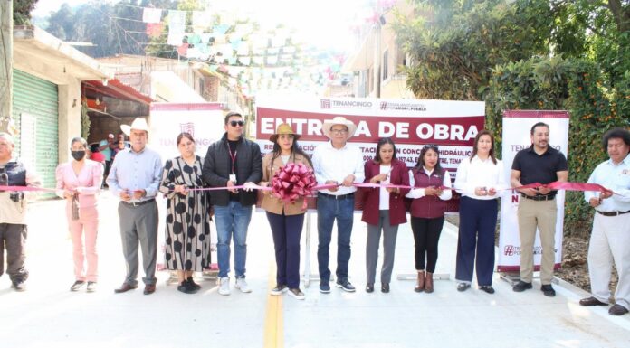 Gobierno de Tenancingo entrega obra de pavimentación con concreto hidráulico en El Salitre