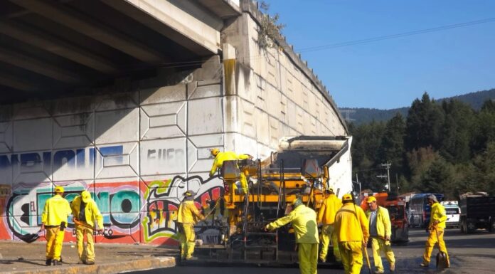 Avanza rehabilitación de la carretera La Marquesa–Tenango del Valle; piden paciencia a automovilistas