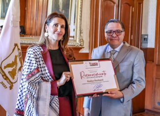 Toluca reconoce a Palestina y distingue a su embajadora como Visitante Distinguida