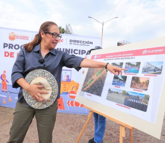 Azucena Cisneros inicia rehabilitación integral de la avenida R1 en Ecatepec