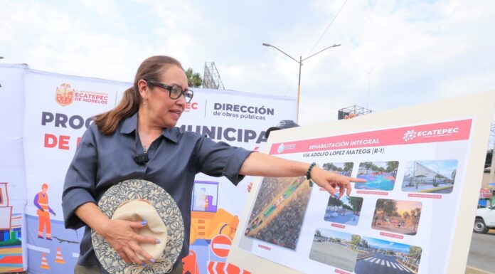 Azucena Cisneros inicia rehabilitación integral de la avenida R1 en Ecatepec