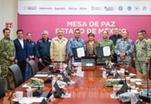 Reconoce Delfina Gómez labor de mandos militares en Mesa de Paz del Estado de México