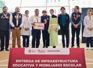 Fortalece Delfina Gómez educación en Tepetlixpa con inversión en infraestructura escolar