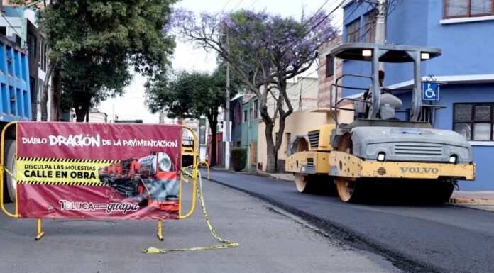 Avanzan obras viales en Toluca con tecnología del “Diablo Dragón”