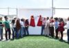 Inauguran cancha de fútbol con pasto sintético en Bucio, Timilpan