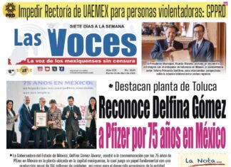 Destacan planta de Toluca. Reconoce Delfina Gómez a Pfizer por 75 años en México
