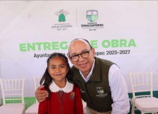 Supervisa Manuel Vilchis entrega de techumbre en primaria de Zinacantepec