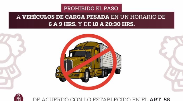 Restringen circulación de transporte de carga en Teoloyucan en horarios pico