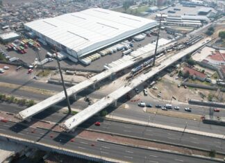 Inicia colocación de trabes del puente “La Mexiquense”; habrá cierres nocturnos en el Circuito Exterior Mexiquense