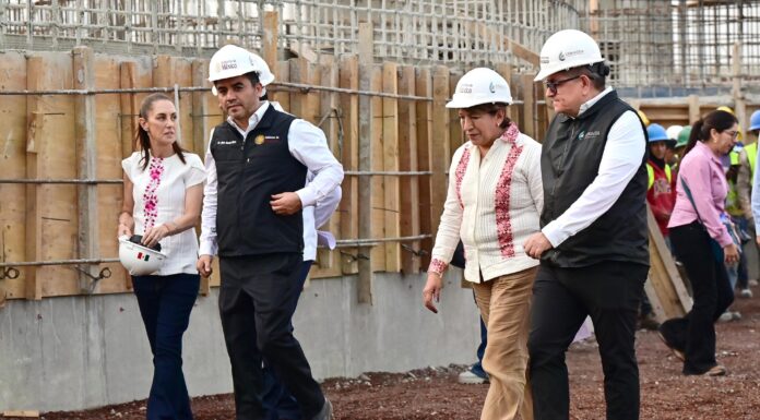 Sheinbaum y Delfina Gómez impulsan obra hidráulica para prevenir inundaciones en el oriente del Edoméx