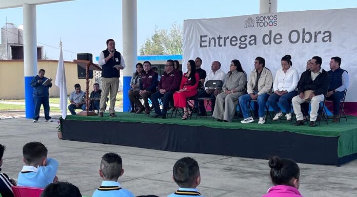 Impulsa Lerma infraestructura educativa; entregan módulos sanitarios y mejoran imagen de preescolar en El Espino Peralta