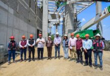 Delfina Gómez Álvarez supervisa avances de la Línea III del Mexicable en Naucalpan