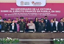 Delfina Gómez encabeza conmemoración del 164 aniversario de la Batalla de Puebla en Rayón