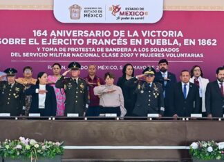 Delfina Gómez encabeza conmemoración del 164 aniversario de la Batalla de Puebla en Rayón
