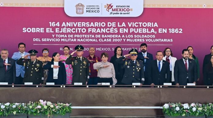 Delfina Gómez encabeza conmemoración del 164 aniversario de la Batalla de Puebla en Rayón