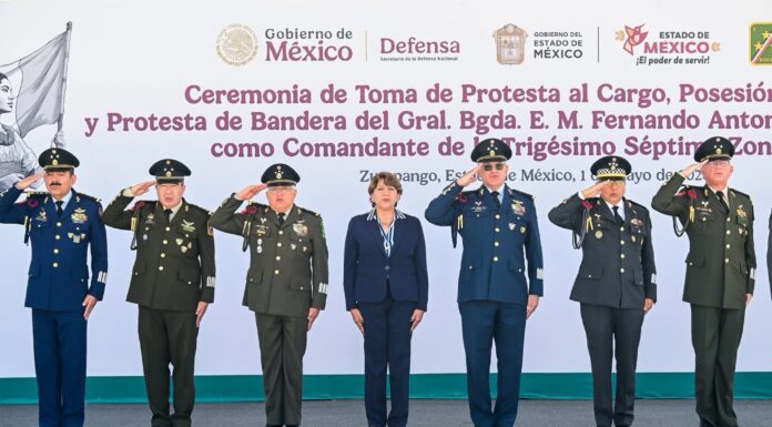 Atestigua Delfina Gómez toma de protesta del nuevo comandante de la 37/a Zona Militar en Zumpango