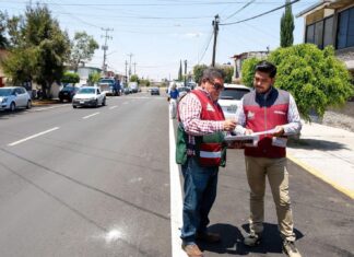 Supervisa Adolfo Cerqueda repavimentación en Plazas de Aragón para mejorar movilidad y seguridad en Nezahualcóyotl
