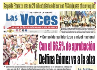 Con el 66.5% de aprobación Consolida su liderázgo a nivel nacional: Delfina Gómez va a la alza