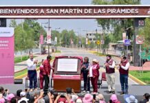 Entrega Delfina Gómez modernización de la Avenida Tuxpan en San Martín de las Pirámides