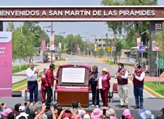 Entrega Delfina Gómez modernización de la Avenida Tuxpan en San Martín de las Pirámides