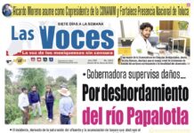 Gobernadora supervisa daños…Por desbordamiento del río Papalotla