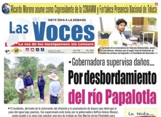 Gobernadora supervisa daños…Por desbordamiento del río Papalotla