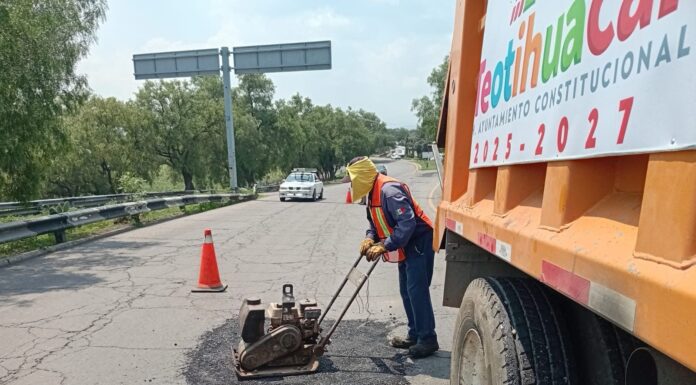 Mario Paredes refuerza mantenimiento vial en Teotihuacán para mejorar la seguridad y movilidad