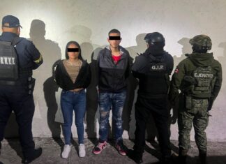 Detienen en Tlalnepantla a pareja con arma de fuego y presuntas drogas durante operativo de seguridad