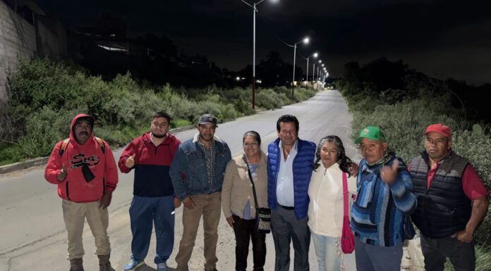 Otumba fortalece la seguridad en San Francisco Tlaltica con la instalación de 88 nuevas luminarias
