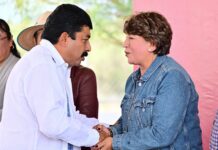 Delfina Gómez fortalece al campo mexiquense con entrega de geomembrana para represa en Texcoco