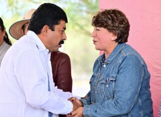 Delfina Gómez fortalece al campo mexiquense con entrega de geomembrana para represa en Texcoco