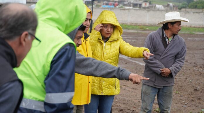 Danae Espinoza supervisa zonas afectadas por lluvias y refuerza acciones preventivas en Joquicingo