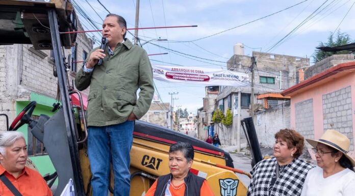 Toluca inicia segunda etapa de pavimentación en Cacalomacán; beneficiará a más de 8 mil habitantes