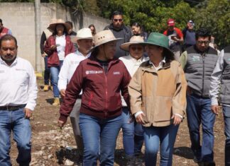 Supervisa Danae Espinoza trabajos de mejoramiento con maquinaria de SECAMPO en Joquicingo