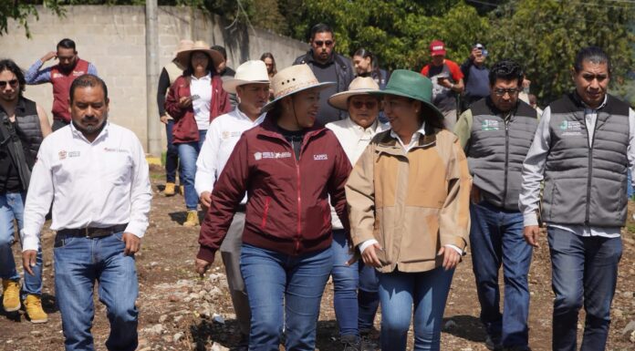 Supervisa Danae Espinoza trabajos de mejoramiento con maquinaria de SECAMPO en Joquicingo