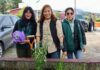 Nancy Valdez encabeza jornada de reforestación en secundaria de Ocoyoacac; plantan más de 200 árboles
