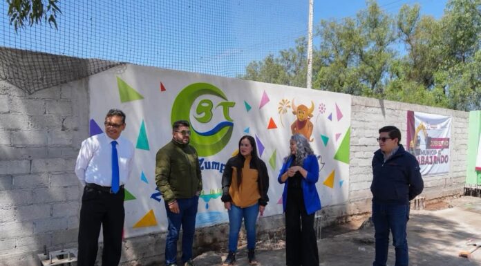 Avanza construcción de arcotecho en CBT No. 2 de San Pedro de la Laguna; buscan concluirlo para el próximo ciclo escolar
