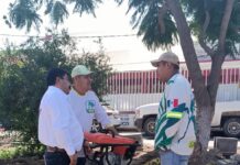 Supervisa Nazario Gutiérrez avances del jardín comunitario de Santa María Tulantongo en Texcoco