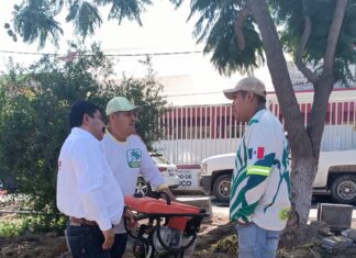 Supervisa Nazario Gutiérrez avances del jardín comunitario de Santa María Tulantongo en Texcoco