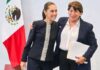 Delfina Gómez recibe a Claudia Sheinbaum en el Estado de México para presentar avances de la coordinación entre gobiernos