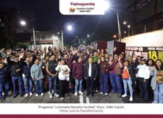 Refuerza Tlalnepantla la seguridad en Valle Ceylán con nuevas luminarias
