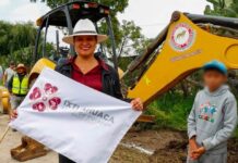Lupita Díaz inicia construcción de red de drenaje sanitario en Huereje para fortalecer la infraestructura de Ixtlahuaca