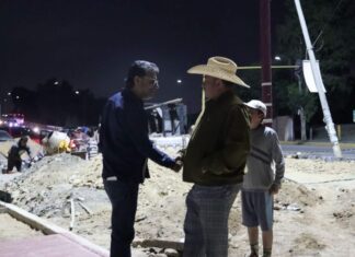 Luis Domingo Zenteno supervisa rescate de espacio público frente a Soriana en Teoloyucan