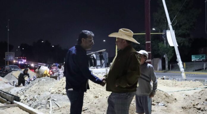 Luis Domingo Zenteno supervisa rescate de espacio público frente a Soriana en Teoloyucan