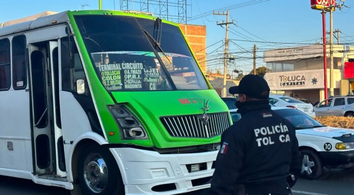 Operativo “Pasajero Seguro” refuerza vigilancia en el transporte público de Toluca